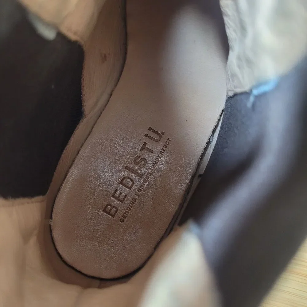 Bed|Stü Nandi short Chelsea boots Brown Sz 8 Genuine Leather Distressed Booties - Picture 11 of 11